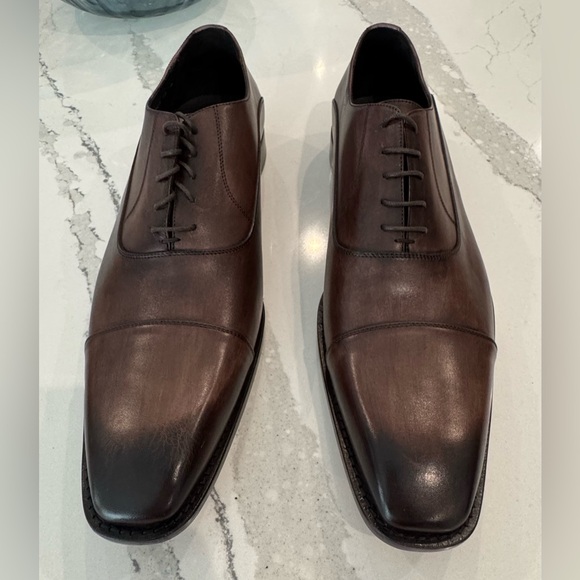 Donald Pliner Size 15 Expresso Leather Burnish Calf  Shoes